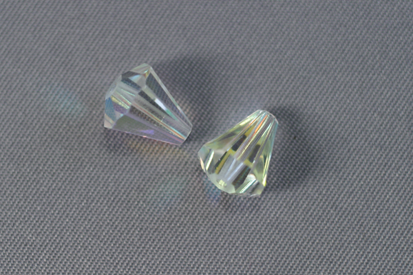 2pc GORGEOUS SPARKLY No 5400 9mm CONE BEAD AURORA BOREALIS SWAROVSKI CRYSTAL BEADS